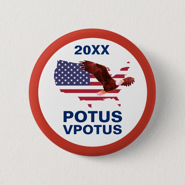 Personalizable Vote Potus Eagle Button (Front)