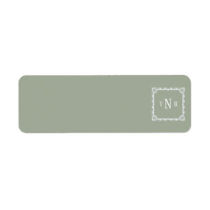 Personalizable with three-letter Monogram Return Address Label