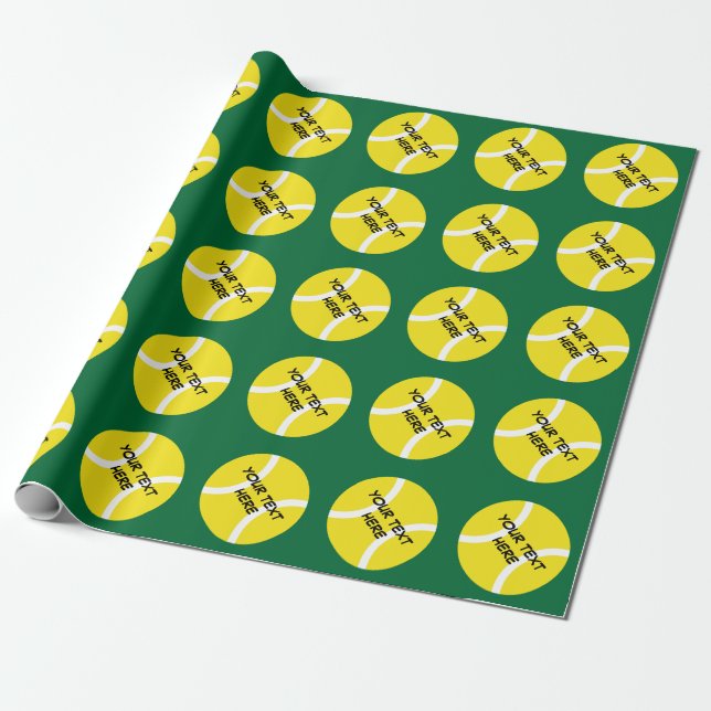 Personalizable wrapping paper with tennis balls (Unrolled)