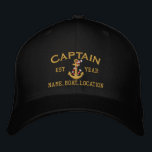 Personalizable YEAR and Names Captain Rope Anchor Embroidered Hat<br><div class="desc">Easily Make Your Own custom embroidered nautical hat in the style that suits your project. Try a few of your favourite names and see your unique creation come to life. Use the "Ask this Designer" link to contact us with your special design requests or for some assistance with any of...</div>