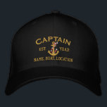 Personalizable YEAR and Names Captain Rope Anchor Embroidered Hat<br><div class="desc">Easily Make Your Own custom embroidered nautical hat in the style that suits your project. Try a few of your favourite names and see your unique creation come to life. Use the "Ask this Designer" link to contact us with your special design requests or for some assistance with any of...</div>