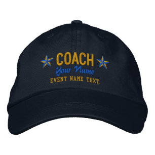 Personalizable Your Name COACH Stars Embroidery Embroidered Hat