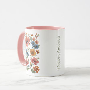 Personalizada Vintage Botanical Poppies Mug