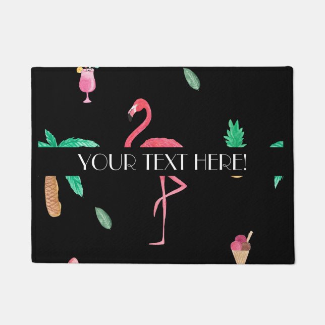 Personalization Flamingo Doormat (Front)