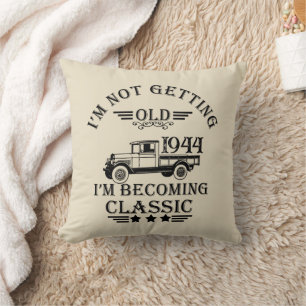 Personalizd eighty vintage 80th birthday party cushion