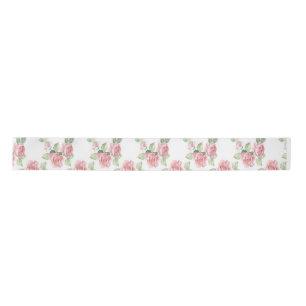 Personalizd Shabby Chic Pink Rose Floral Satin Ribbon