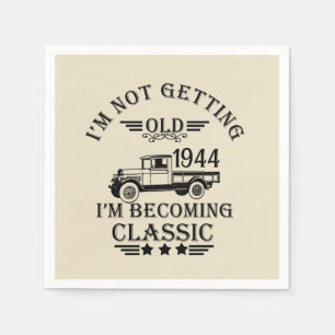 Personalizd vintage 80th birthday mens gift napkin