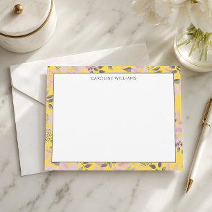 Personalizd Yellow and Pink Floral with Name Card