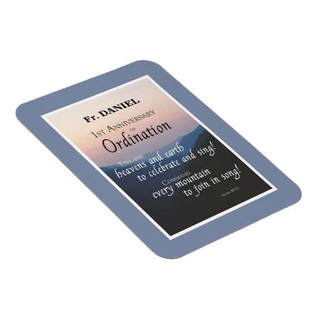 Personalize 1st Anniversary of Ordination Congrats Magnet (Right Side)