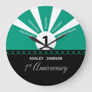 Personalize, 1st Year Employee Anniversary Large Clock