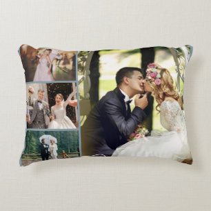 Personalize 4 Custom Photo Collage Decorative Cushion