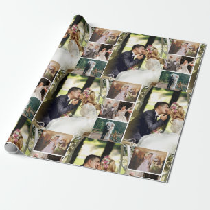Personalize 4 Custom Photo Collage Wrapping Paper