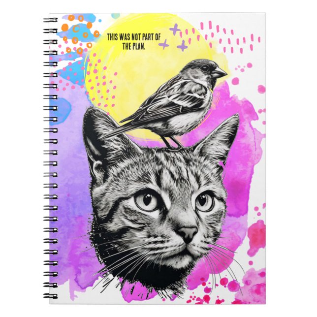 PERSONALIZE: a Cat and a Bird | Notebook Journal (Front)