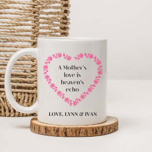 Personalize A Mother’s Love Is, Rose Heart Floral  Coffee Mug