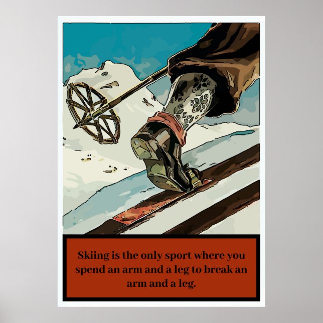 Personalize, add text, Mountain Snow Ski Poster (Front)