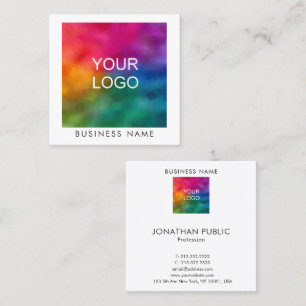 Personalize Add Upload Your Business Company Logo Square Business Card