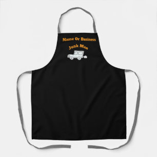 Personalize Advertise Junk Man Black Work     Apron