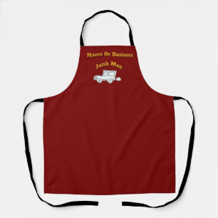 Personalize Advertise Junk Man Dk Red Work Apron