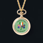 Personalize Åland Islands Shamrock Ladies Watch<br><div class="desc">Celebrate your blended roots with this Åland Islands–Ireland–USA ladies necklace watch featuring a light green background and a bold shamrock. Personalize it for Autonomy Day on June 9,  family reunions,  St. Patrick’s Day,  and the 4th of July. A beautiful,  upscale multicultural stocking stuffer.</div>