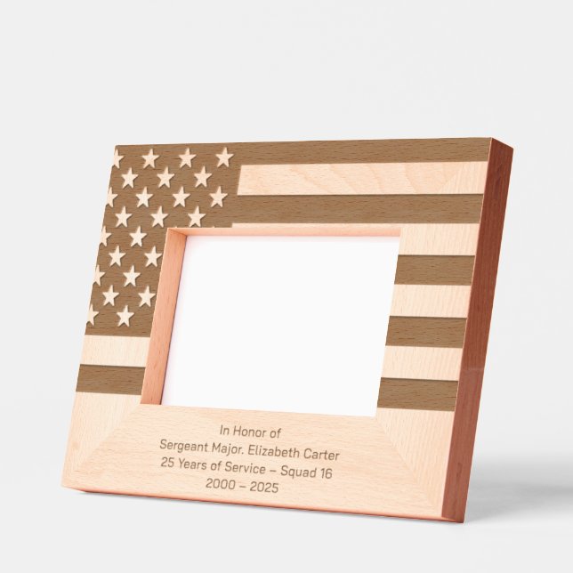 Personalize | American Flag Police Retirement Etched Frames (Left)