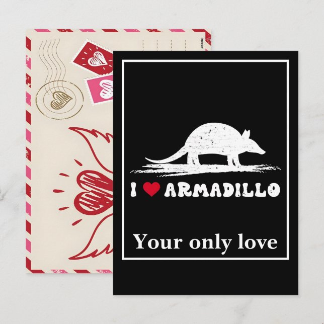 Personalize Armadillo Silhouettes: Custom Designs  Holiday Postcard (Front/Back)