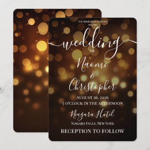 PERSONALIZE: Autumn Golden Bokeh Wedding Invitation