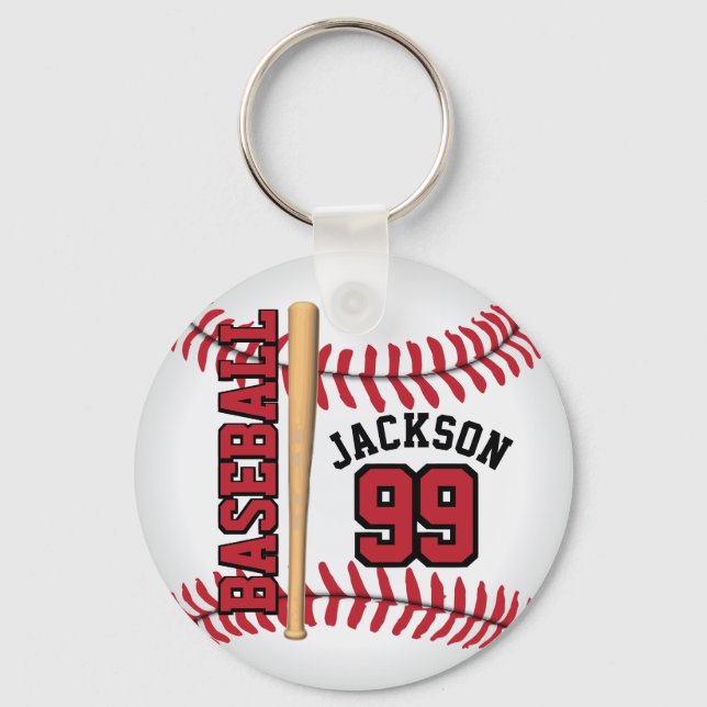 Personalize ⚾  Baseball Key Ring (Front)