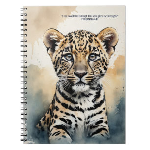 PERSONALIZE Bible Verse Leopard Prayer Notebook