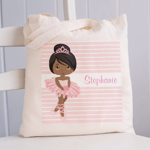 Personalize Black Ballerina Two Sided Tote Bag