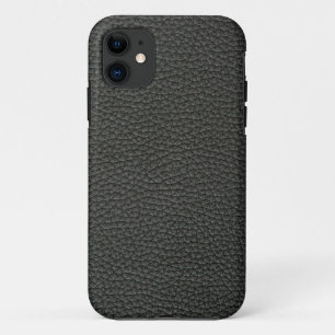 Personalize Black Leather iPhone 11 Case