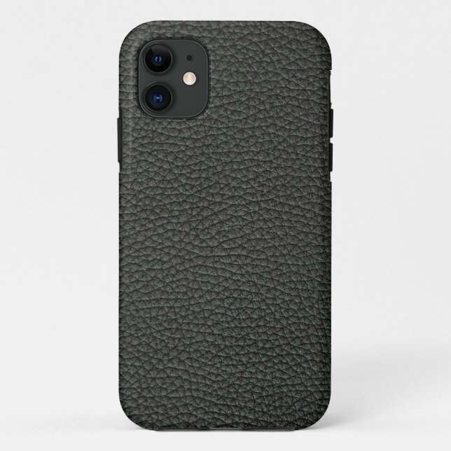 Personalize Black Leather Case-Mate iPhone Case (Back)