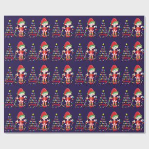 Personalize Blonde Boy Elf Wrapping Paper