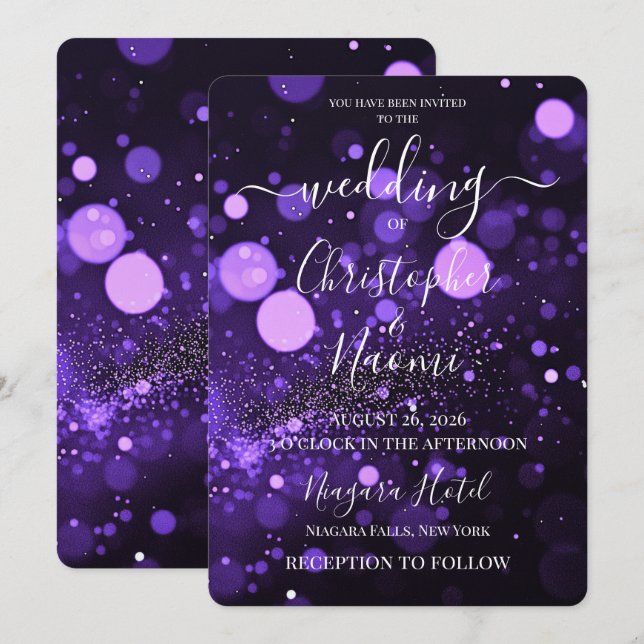 PERSONALIZE: Bokeh Blizzard Custom Invitation (Front/Back)