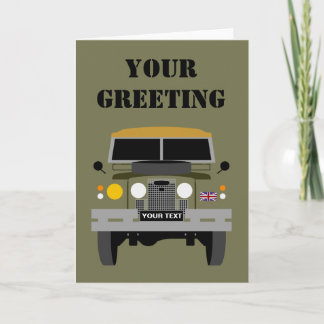PERSONALIZE BRITISH ARMY VETERAN LAND-ROVER CARD