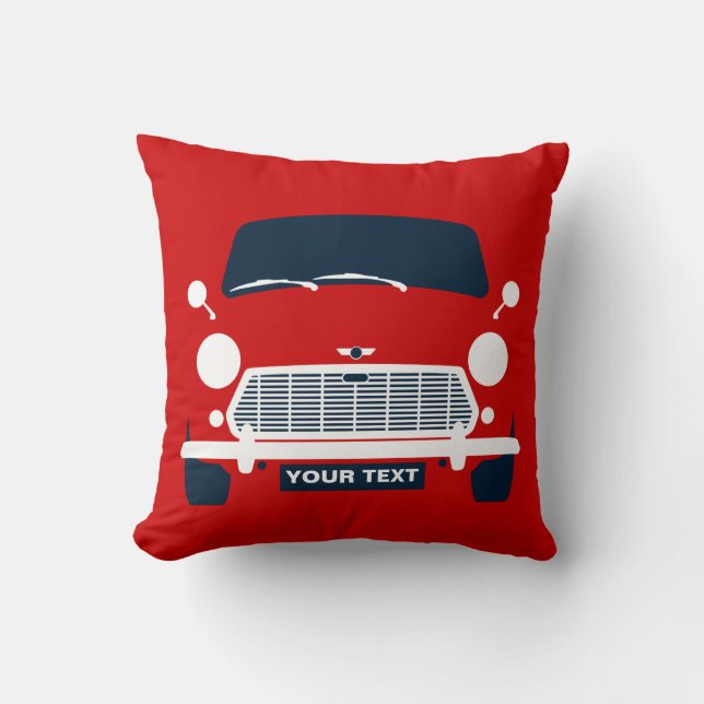 Personalize British classic Mini car Cushion (Front)