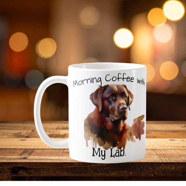 PERSONALIZE  Brown Labrador Watercolor Coffee Mug (Creator Uploaded)