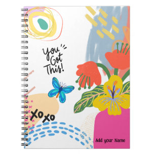 PERSONALIZE: Butterfly +  Flowers   Notebook