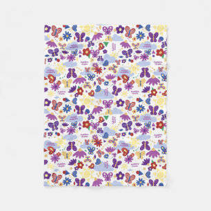 Personalize Butterfly Garden Fun Shapes White Fleece Blanket