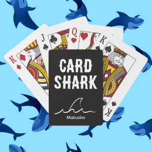 Personalize Card Shark black&white Deck of Cards