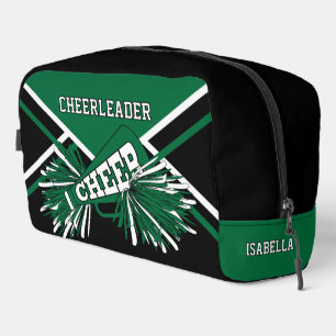 Personalize Cheerleader   Green, Black, White Dopp Kit