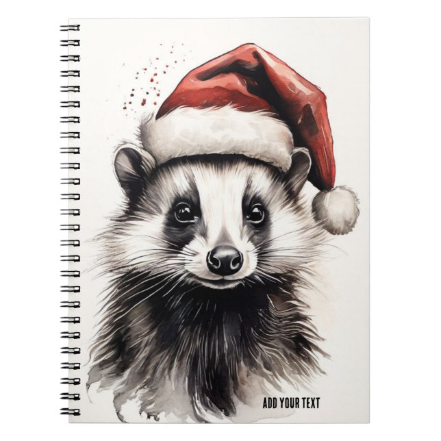 PERSONALIZE: Christmas Badger | Notebook (Front)