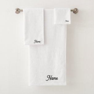 Personalize Classic White Luxurious Gift Bath Towel Set
