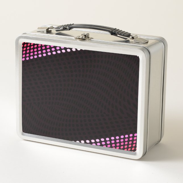 PERSONALIZE - Create Your Own Halftone Edges Metal Lunch Box (Front)