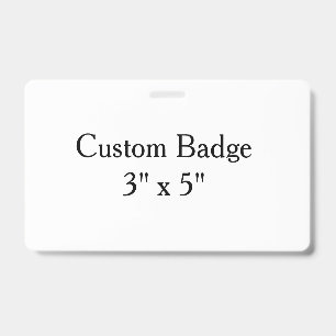 personalize custom simple 3" x 5" Horizontal ID Badge