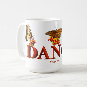 Personalize Dance sign with butterflies  Coffee Mug
