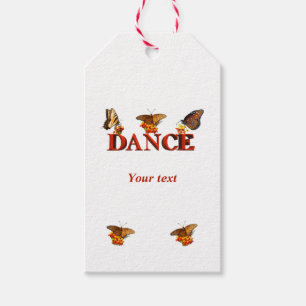 Personalize Dance sign with butterflies Gift Tags