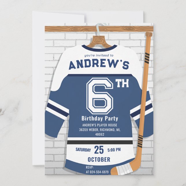 Personalize Digital Hockey Birthday Party Invitation (Front)