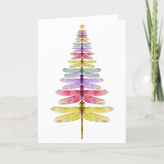 Personalize Dragonfly Christmas Card