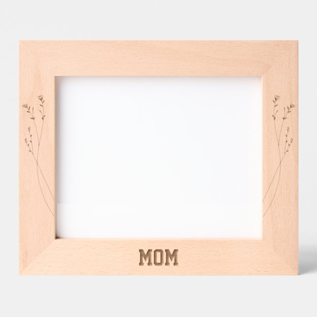 Personalize Elegant Floral Mom Engraved Frames (Front)