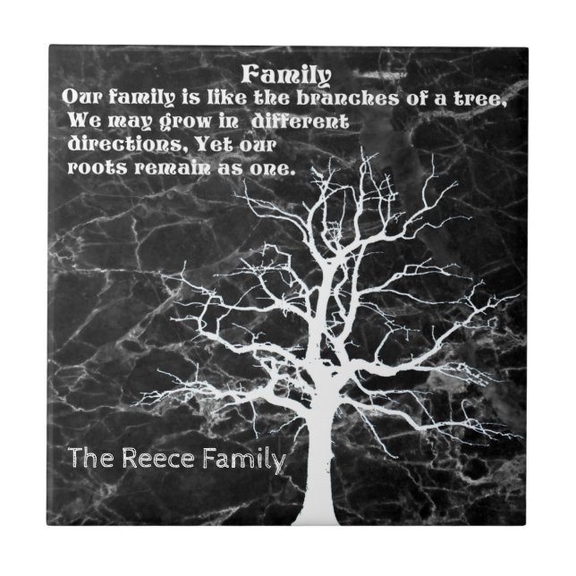 PERSONALIZE FAMILY QUOTE   CERAMIC TILE (Front)
